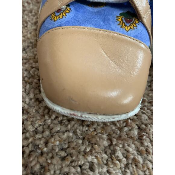 Moods Paul Mayer Made in Spain Boho Beige Paisley Shoe Lace Up Womens Size 7.5 B - Picture 5 of 9